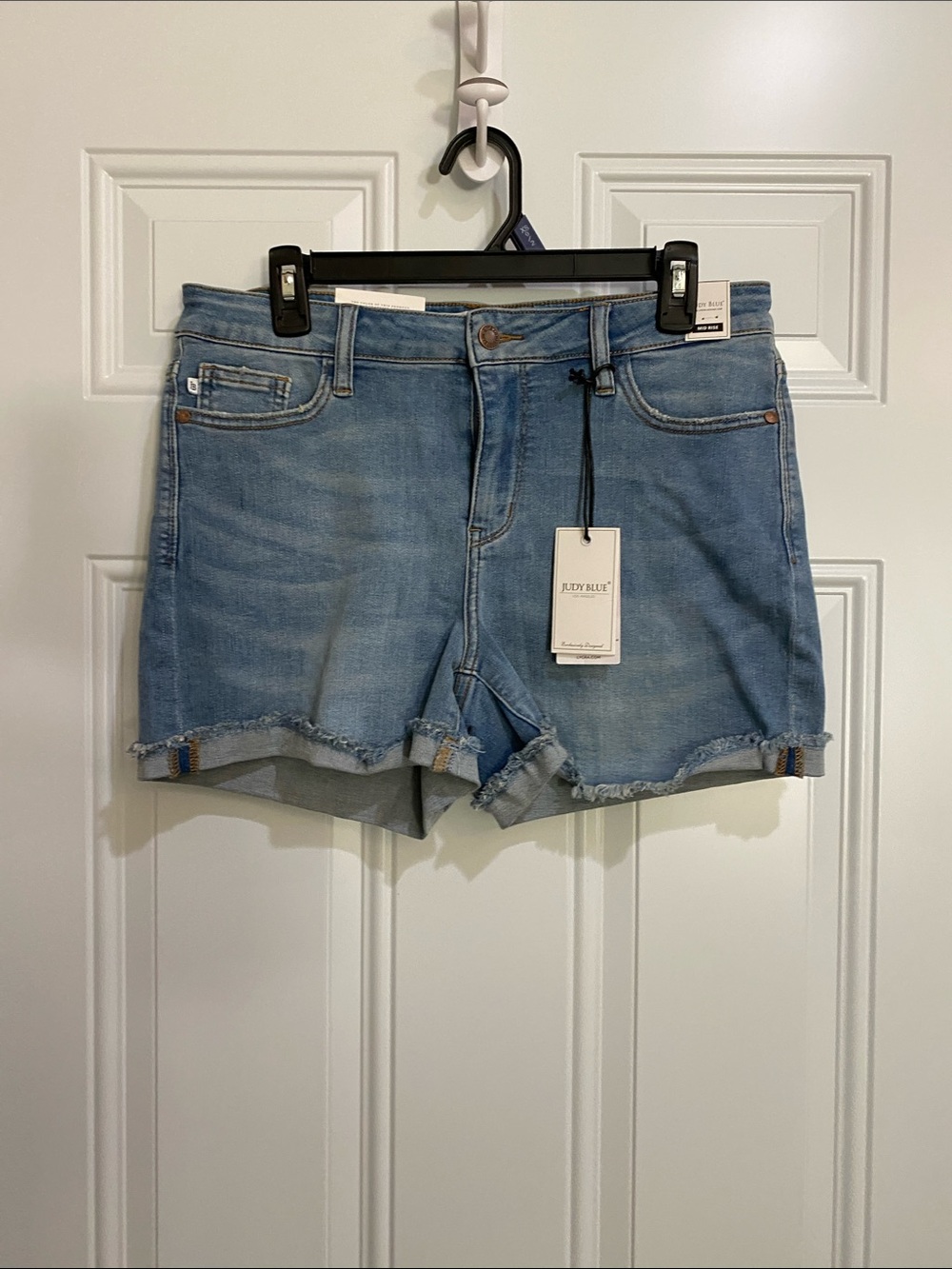 Judy Blue Light Blue Frayed Hem Denim Shorts